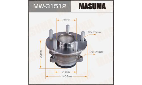 Ступица колеса Masuma, задняя, для Mitsubishi Outlander / Eclipse Cross, арт. MW-31512