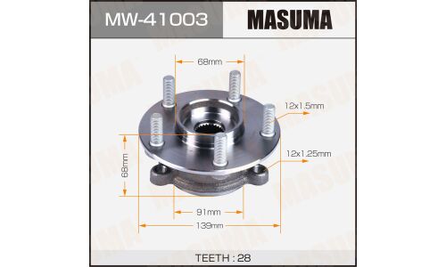 Ступица колеса Masuma, с ABS, передняя, для Mazda 3 / Axela, арт. MW-41003