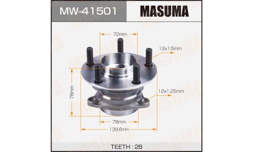 Ступица колеса Masuma, задняя, для Mazda CX-7, арт. MW-41501