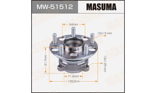 Ступица колеса Masuma, с ABS, задняя, для Honda Accord, арт. MW-51512