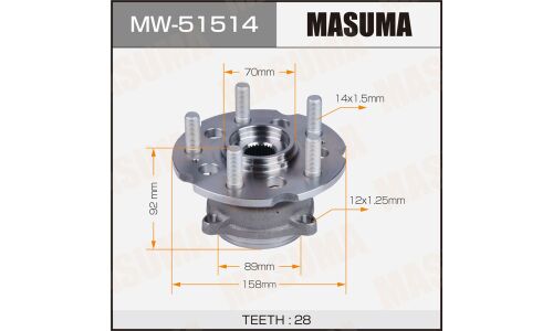 Ступица колеса Masuma, с ABS, задняя, для Honda Pilot, арт. MW-51514