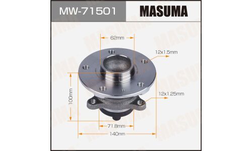 Ступица колеса Masuma, с ABS, задняя, для Suzuki SX4, арт. MW-71501