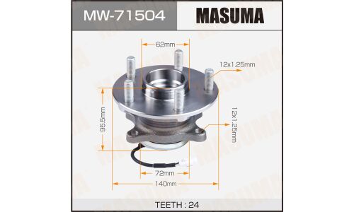 Ступица колеса Masuma, с ABS, задняя, для Suzuki SX4, арт. MW-71504