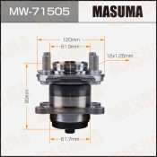 Ступица колеса Masuma, с ABS, задняя, для двигателей 1.2, для Suzuki Swift, арт. MW-71505