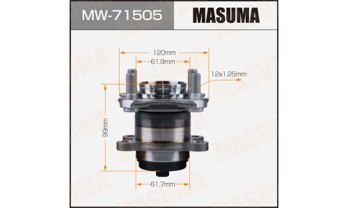 Ступица колеса Masuma, с ABS, задняя, для двигателей 1.2, для Suzuki Swift, арт. MW-71505