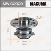 Ступица колеса Masuma, с ABS, задняя, для Chery Tiggo, арт. MW-C0009