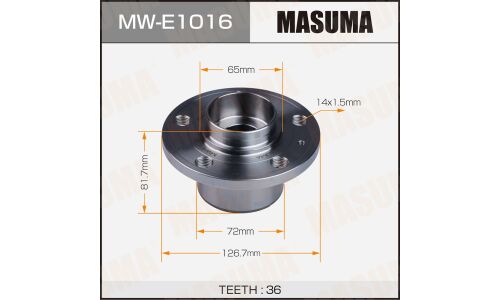 Ступица колеса Masuma, с ABS, передняя, для Audi A1, Skoda Fabia, арт. MW-E1016