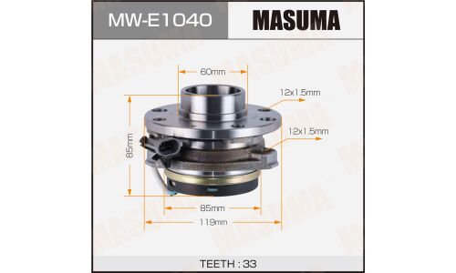 Ступица колеса Masuma, с ABS, передняя, для Opel Astra G, арт. MW-E1040