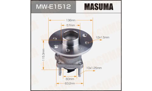 Ступица колеса Masuma, с ABS, задняя, для Opel Astra H, арт. MW-E1512