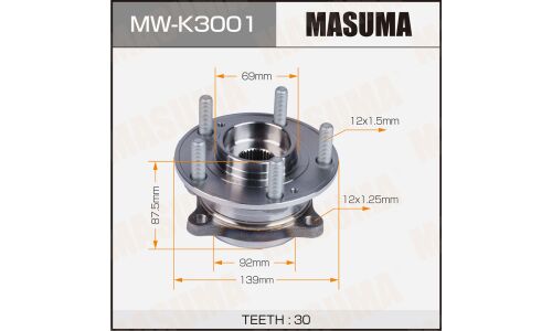 Ступица колеса Masuma, передняя, для Hyundai Santa Fe, арт. MW-K3001