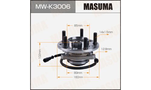 Ступица колеса Masuma, с ABS, передняя, для SsangYong Kyron / Rexton, арт. MW-K3006