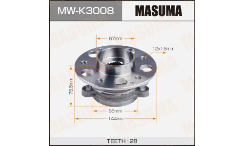 Ступица колеса Masuma, передняя, для SsangYong Actyon, арт. MW-K3008
