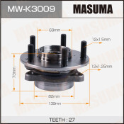 Ступица колеса Masuma, арт. MW-K3009