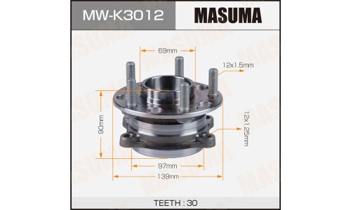 Ступица колеса Masuma, передняя, для Hyundai Santa Fe, арт. MW-K3012