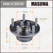 Ступица колеса Masuma, с ABS, задняя, для Hyundai Tucson, KIA Sportage, арт. MW-K3508