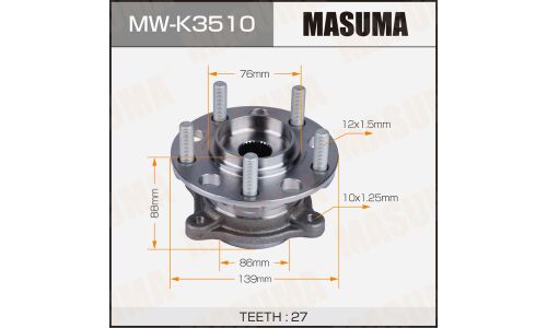 Ступица колеса Masuma, с ABS, задняя, для Hyundai Tucson, KIA Sportage, арт. MW-K3510
