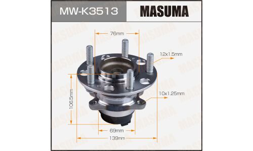 Ступица колеса Masuma, с ABS, задняя, для Hyundai Creta, арт. MW-K3513