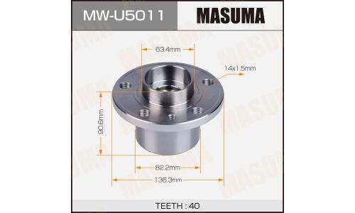Ступица колеса Masuma, с ABS, передняя, для Volvo S60, арт. MW-U5011