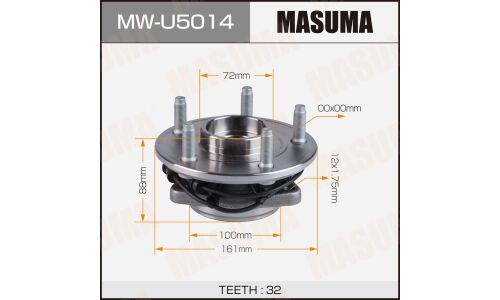 Ступица колеса Masuma, с ABS, передняя, для Jeep Wrangler, арт. MW-U5014