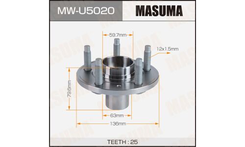 Ступица колеса Masuma, передняя, для Opel Mokka, арт. MW-U5020