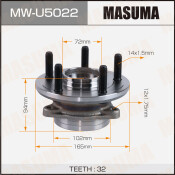 Ступица колеса Masuma, передняя, для Jeep Grand Cherokee, арт. MW-U5022