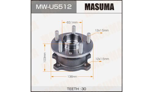 Ступица колеса Masuma, с ABS, задняя, для Ford Kuga, арт. MW-U5512