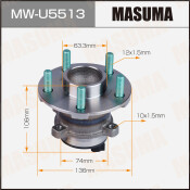 Ступица колеса Masuma, с ABS, задняя, для Ford Focus, арт. MW-U5513