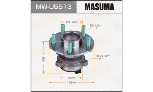 Ступица колеса Masuma, с ABS, задняя, для Ford Focus, арт. MW-U5513