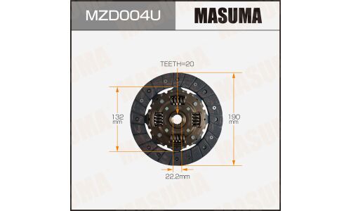 Диск сцепления Masuma (190х132х20х22.2мм), арт. MZD004U