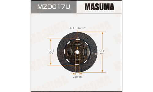 Диск сцепления Masuma (260х170х12х28.0мм), арт. MZD017U
