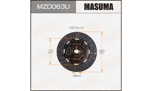 Диск сцепления Masuma (260х170х12х28мм), арт. MZD063U