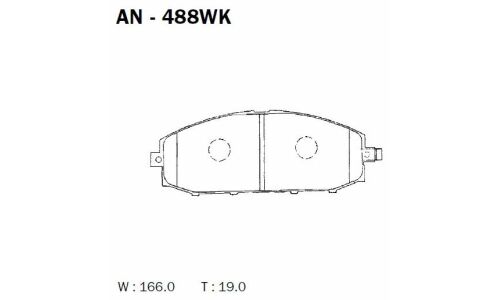 Колодки тормозные дисковые Akebono, комплект на ось (4 шт), арт. AN-488WK