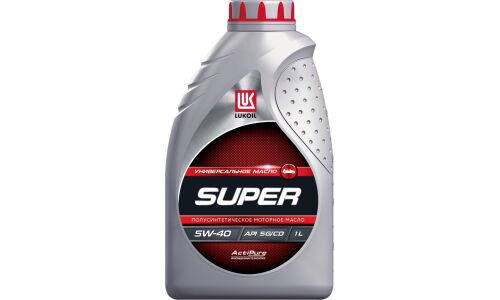 Масло моторное Лукойл Super 5w40, полусинтетическое, API SG/CD, универсальное, 1л, арт. 19441/3471798