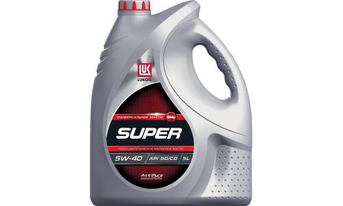 Масло моторное Лукойл Super 5w40, полусинтетическое, API SG/CD, универсальное, 5л, арт. 19443/3472601