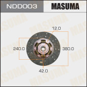 Диск сцепления Masuma (380х240х12х42мм), арт. NDD003