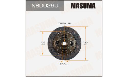 Диск сцепления Masuma (180х125х18х20.6мм), для Nissan Almera / Sunny, арт. NSD029U