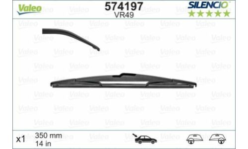 Щётка стеклоочистителя Valeo Silencio Rear 350мм (14") каркасная, всесезонная, 1 шт, арт. 574197