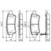 Колодки тормозные дисковые Bosch, задние, комплект на ось (4 шт), арт. 0 986 494 369