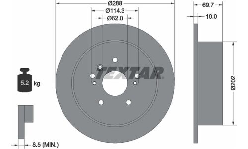 Диск тормозной Textar, арт. 92171603