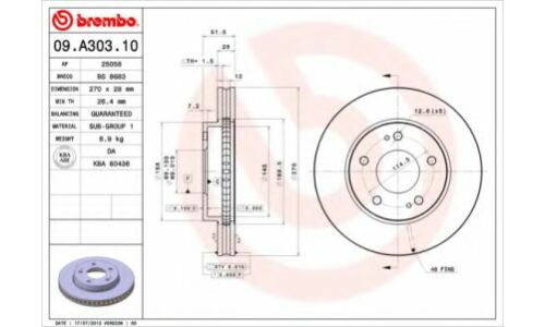 Диск тормозной Brembo, арт. 09A30310