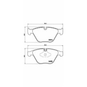 Колодки тормозные дисковые Brembo, комплект на ось (4 шт), арт. P06055
