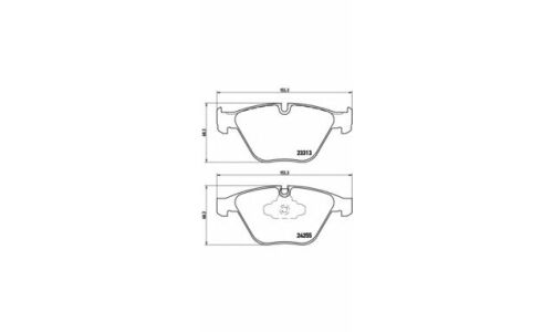 Колодки тормозные дисковые Brembo, комплект на ось (4 шт), арт. P06055