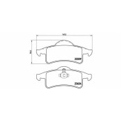Колодки тормозные дисковые Brembo, комплект на ось (4 шт), арт. P37006