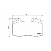 Колодки тормозные дисковые Brembo, комплект на ось (4 шт), арт. P50041