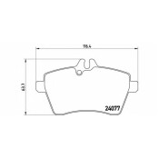 Колодки тормозные дисковые Brembo, комплект на ось (4 шт), арт. P50056