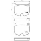 Колодки тормозные дисковые Brembo, комплект на ось (4 шт), арт. P50062