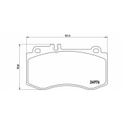 Колодки тормозные дисковые Brembo, комплект на ось (4 шт), арт. P50087