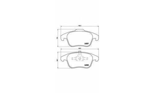 Колодки тормозные дисковые Brembo, комплект на ось (4 шт), арт. P61086