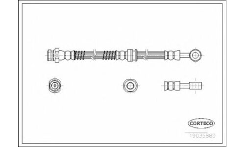 Шланг тормозной | перед прав/лев Corteco, арт. 19035880