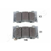 Колодки тормозные дисковые Japan Parts, передние, комплект на ось (4 шт), арт. PA-146AF